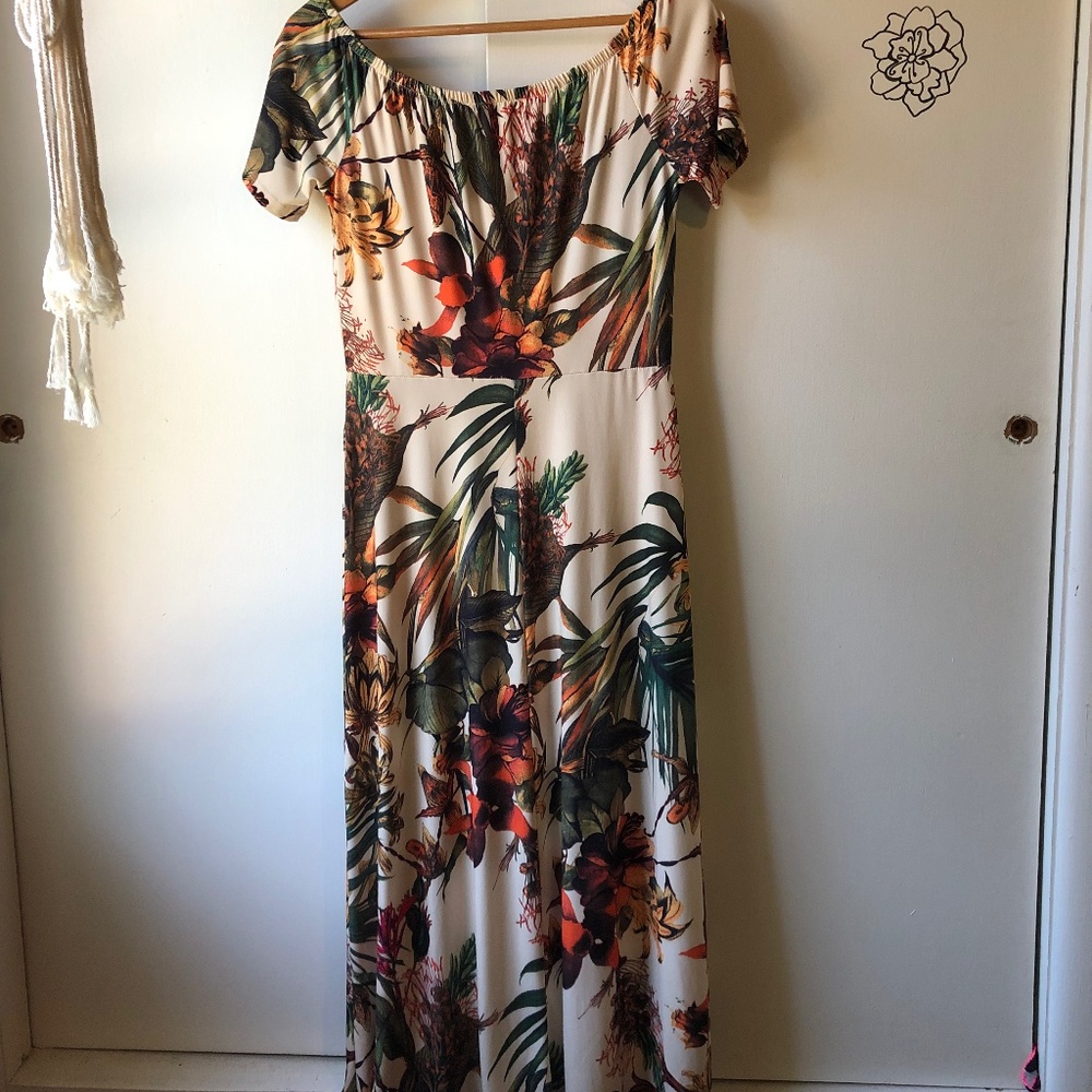 LASCANA Women's Off Shoulder Maxi Dress Size small